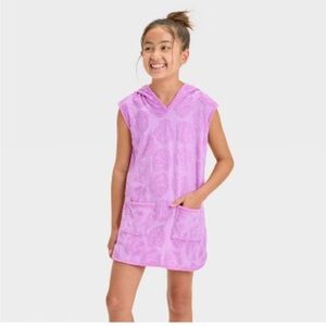 ☀️ 3/$15 Cat & Jack Girls' Solid Swim Cover Up Dress Purple
